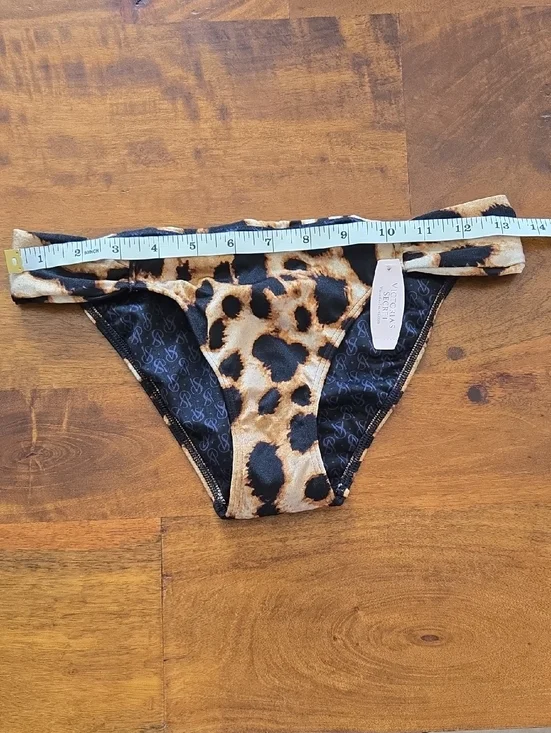 NWT Victoria's Secret Black And Brown Leopard Print Bikini Bottom Size Small - Picture 6 of 8